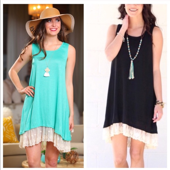 LAST ONE! Lace trim tank dress - Picture 2 of 3